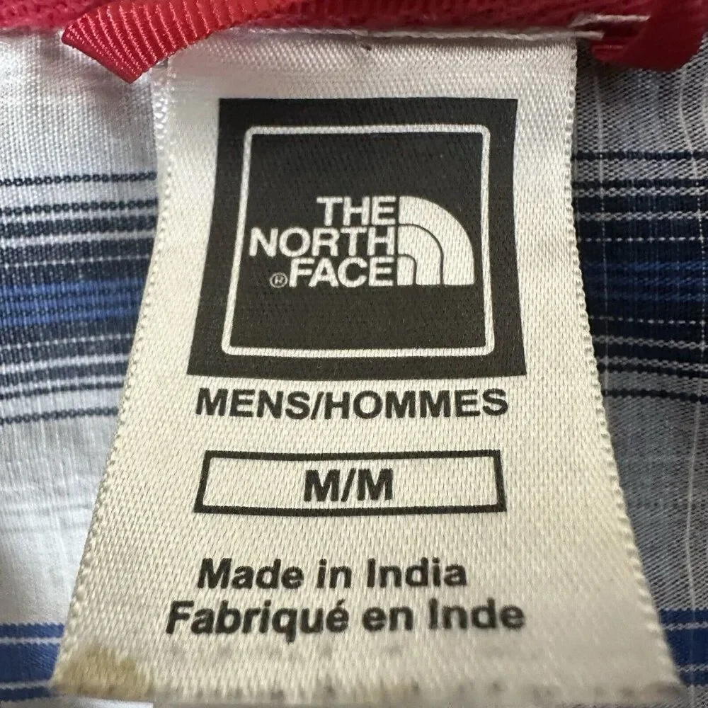 The North Face Shirt‎ Mens Medium Blue Plaid Short Sleeve Button Up Pocket Adult